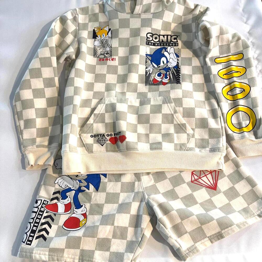 Sonic the Hedgehog hoodie and short set with hoop size14